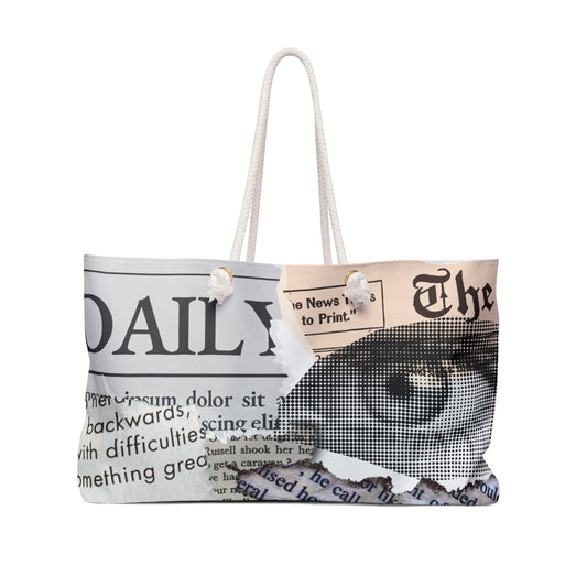Chic Weekender Bag with Artistic Print, Fashion Tote, Travel Essential, Beach Bag, Stylish Handbag, Gift for Her
