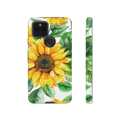 Sunflower Tough Phone Case — Bright Floral Protective Cover