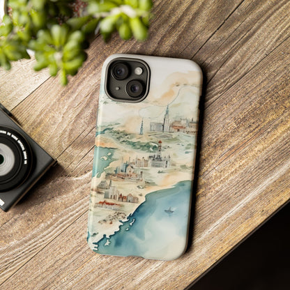 Hard Phone Case — Watercolor Fantasy Map Castle Design
