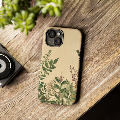 Floral Vintage Tough Case – Botanical Protective Phone Cover,Plants Lovers