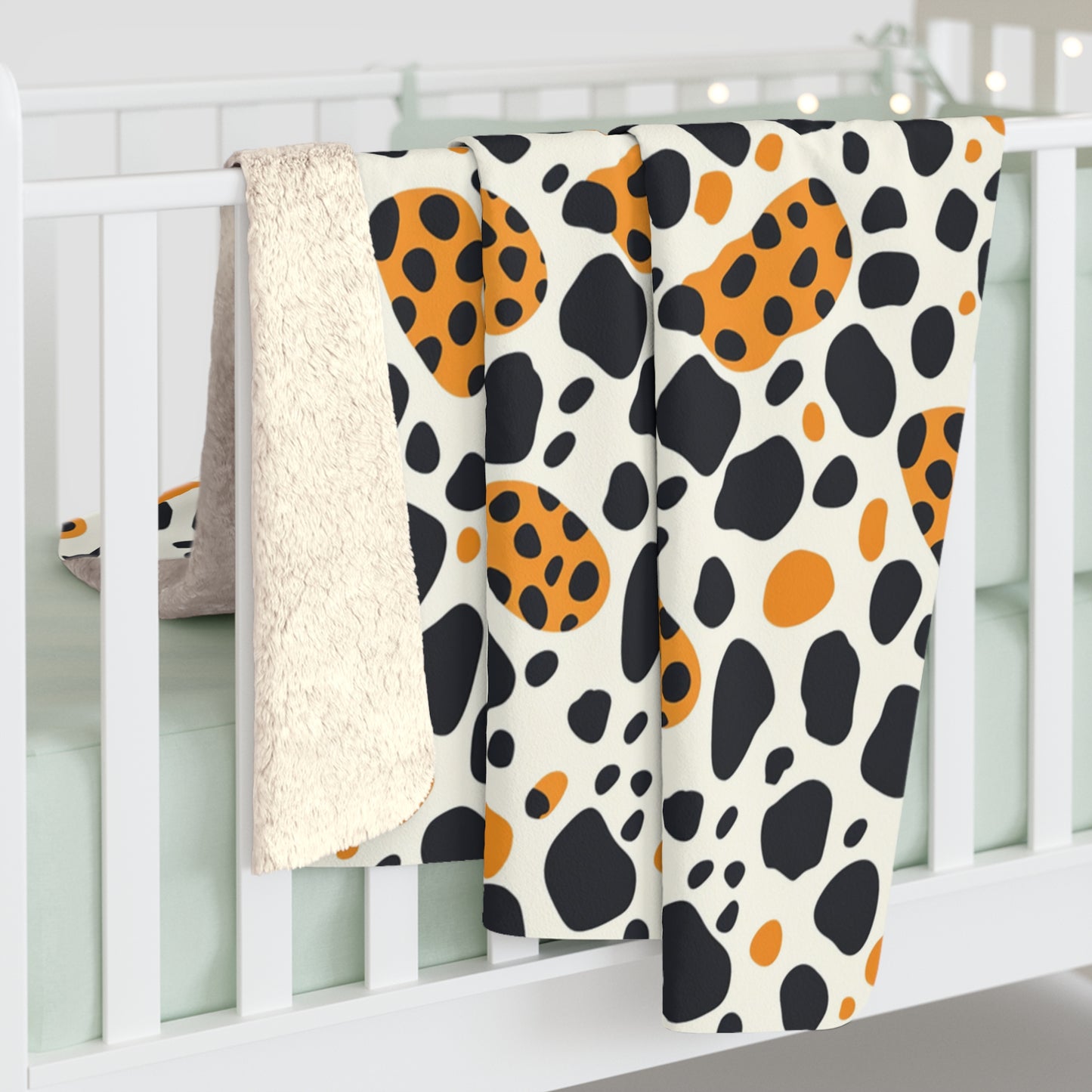 Leopard Spot Sherpa Fleece Blanket – Cozy Animal Print Throw