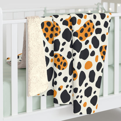 Leopard Spot Sherpa Fleece Blanket – Cozy Animal Print Throw