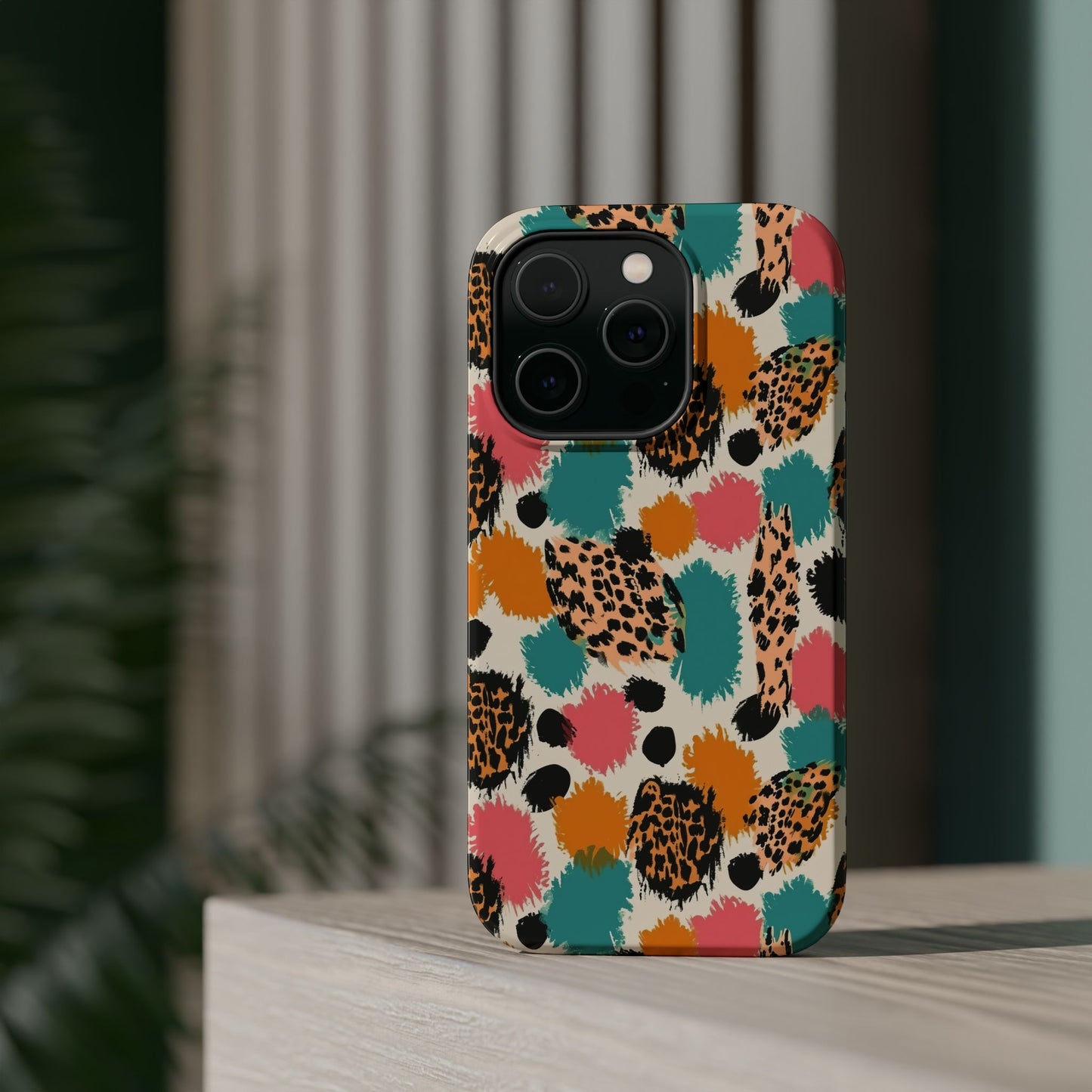 Leopard Splash Magnetic Impact Phone Case — Colorful Abstract Animal Print