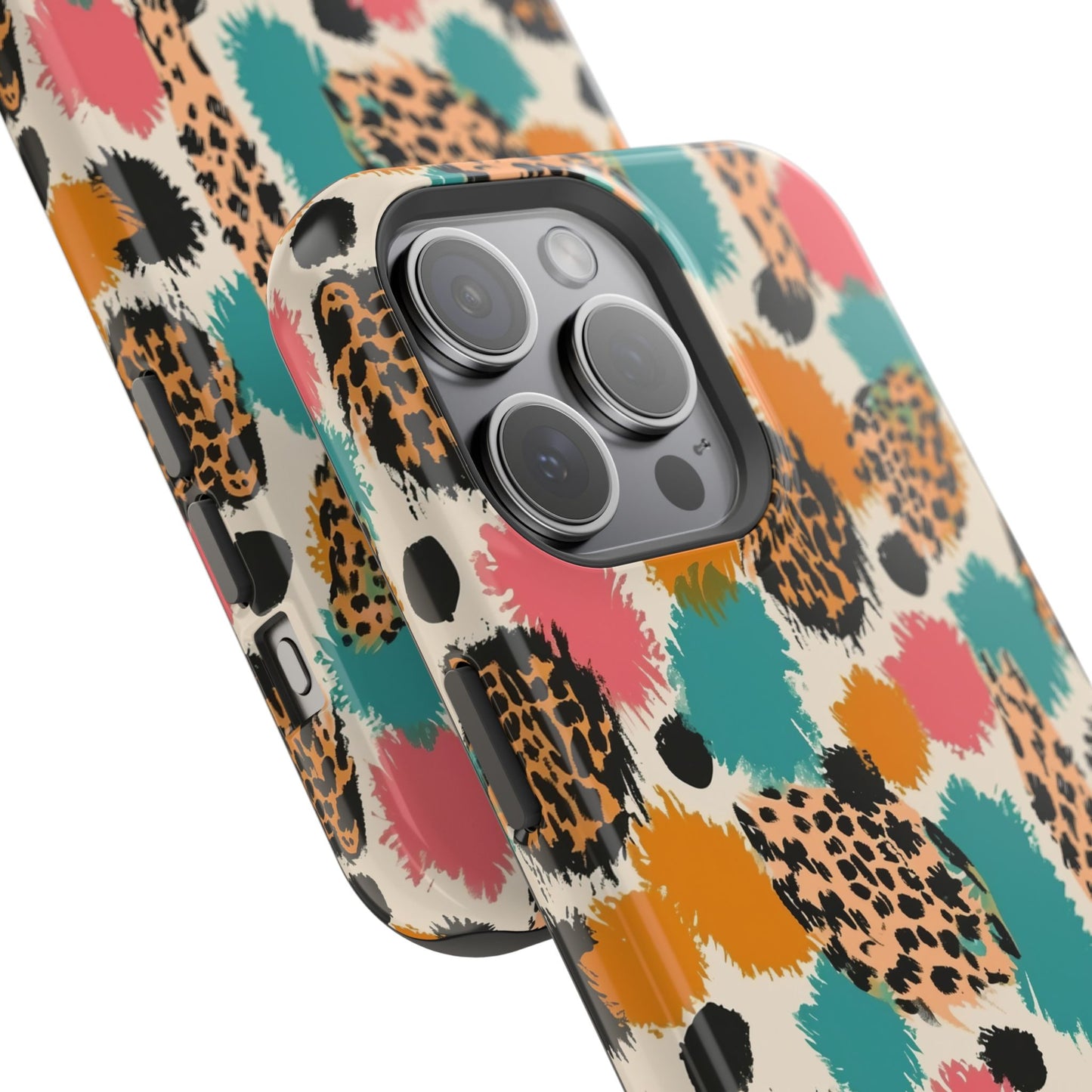 Leopard Splash Magnetic Impact Phone Case — Colorful Abstract Animal Print