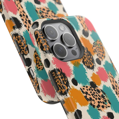 Leopard Splash Magnetic Impact Phone Case — Colorful Abstract Animal Print