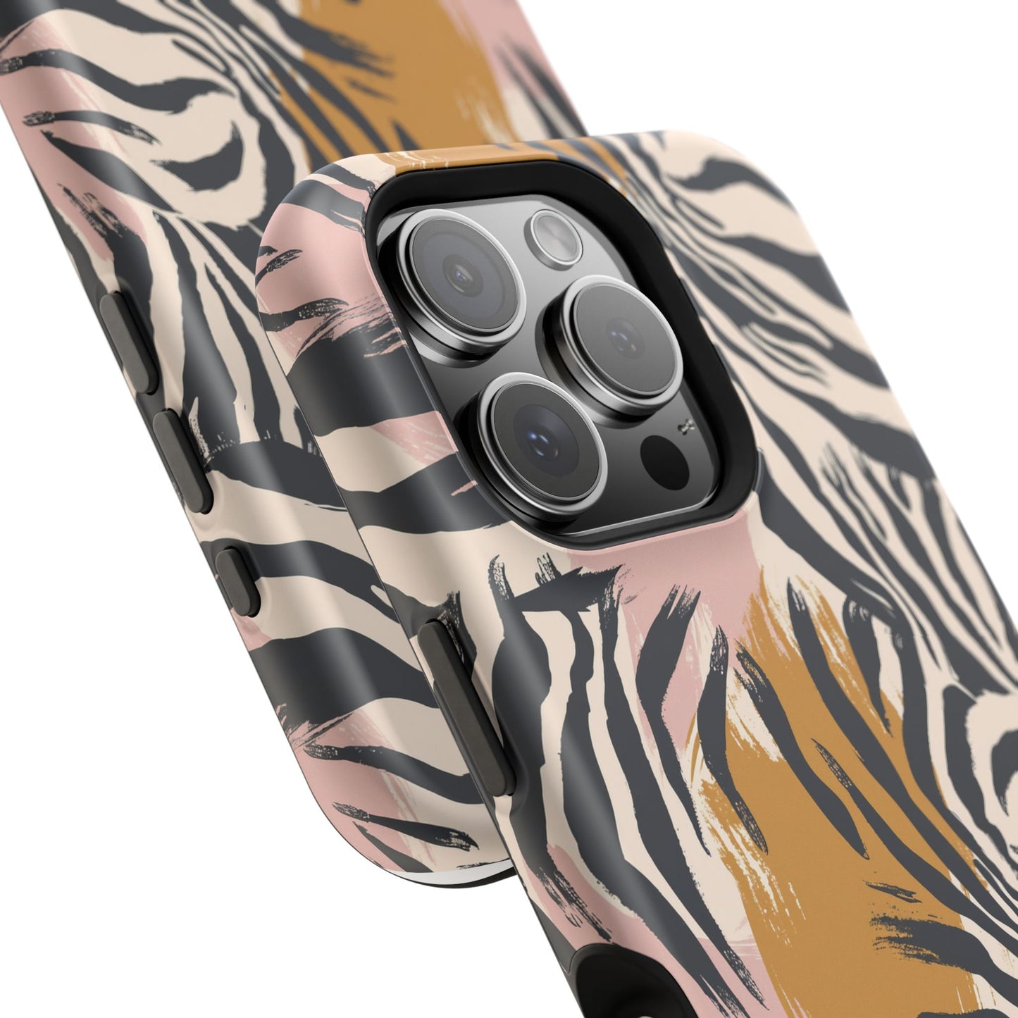 Zebra Brushstroke Magnetic Impact Phone Case,Africa Pattern