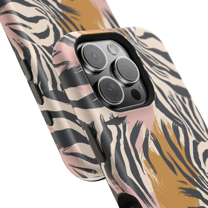 Zebra Brushstroke Magnetic Impact Phone Case,Africa Pattern