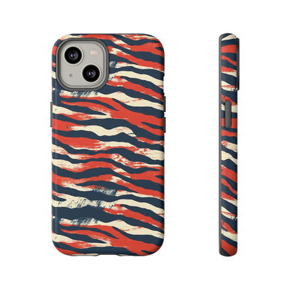 Patriotic Red White Blue Zebra Phone Case,Africa Pattern