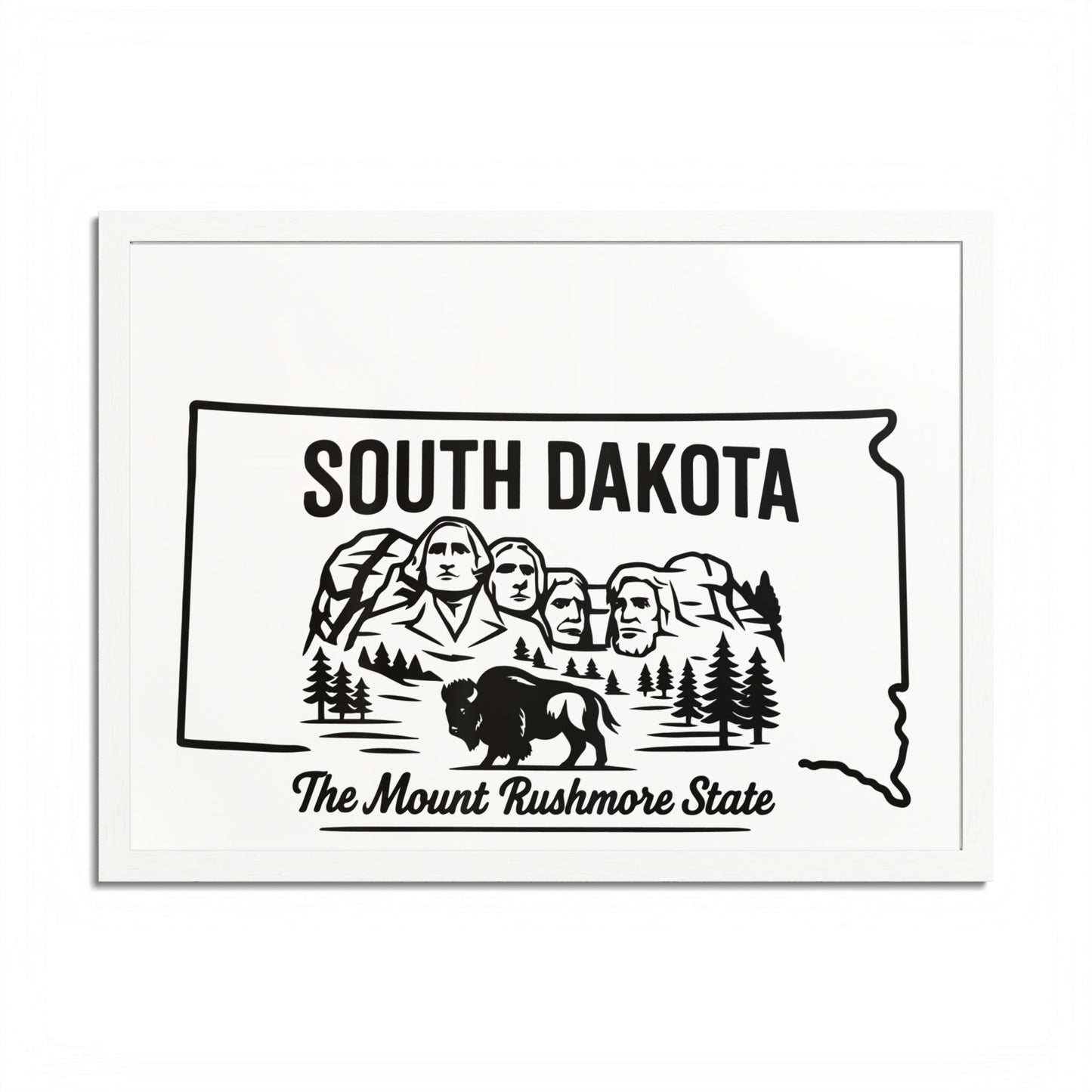 South Dakota State Framed Poster — The Evergreen State Vintage Map Print,Perfect Gift For Her,For Him.