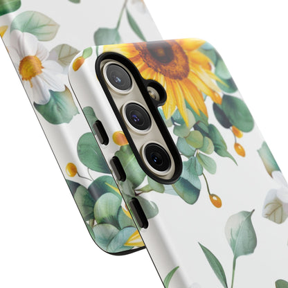 Sunflower & Eucalyptus Tough Phone Case — Protective Floral iPhone Case