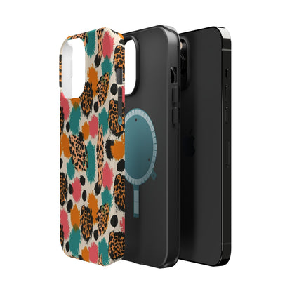 Leopard Splash Magnetic Impact Phone Case — Colorful Abstract Animal Print