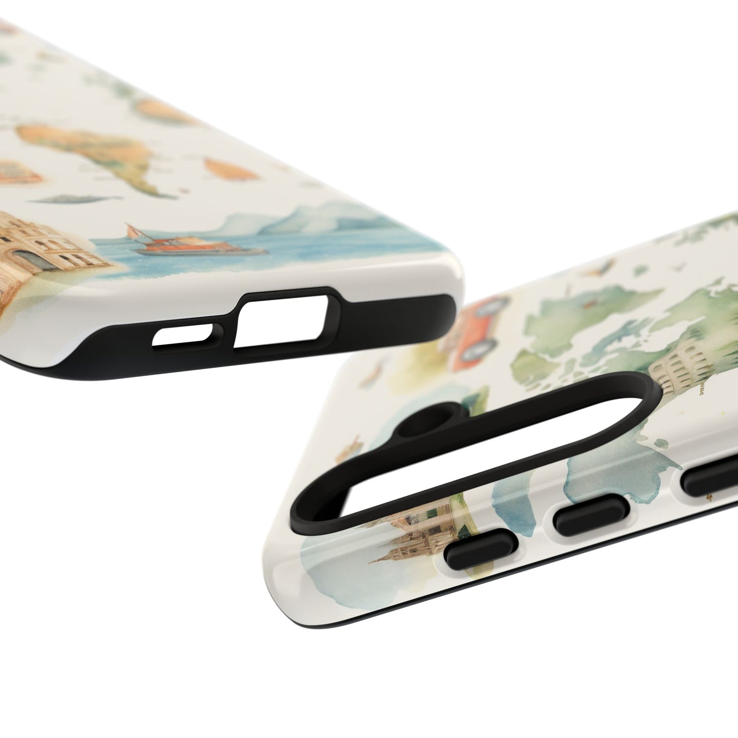 Hard Phone Case — Watercolor Fantasy Map Castle Design
