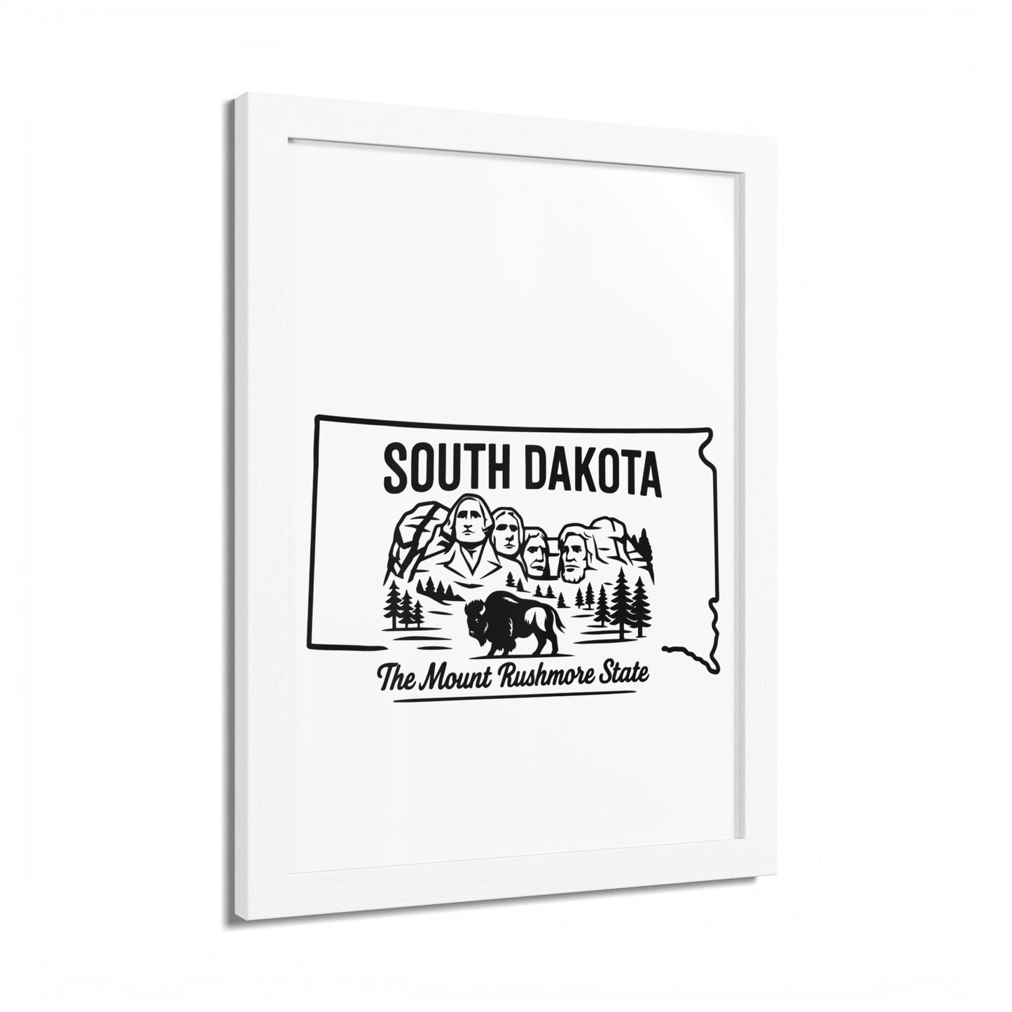 South Dakota State Framed Poster — The Evergreen State Vintage Map Print,Perfect Gift For Her,For Him.