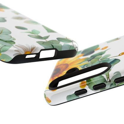 Sunflower & Eucalyptus Tough Phone Case — Protective Floral iPhone Case