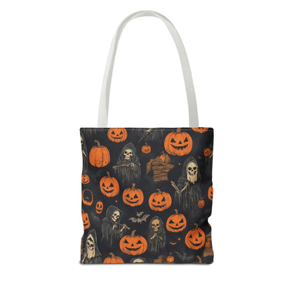 Halloween Pumpkin Tote Bag, Spooky Seasonal Eco-Friendly Bag, Trick or Treat Tote, Fall Accessory, Gifting for Halloween Lovers
