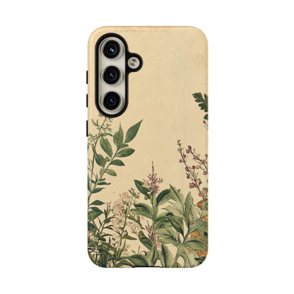 Floral Vintage Tough Case – Botanical Protective Phone Cover,Plants Lovers