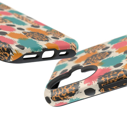 Leopard Splash Magnetic Impact Phone Case — Colorful Abstract Animal Print