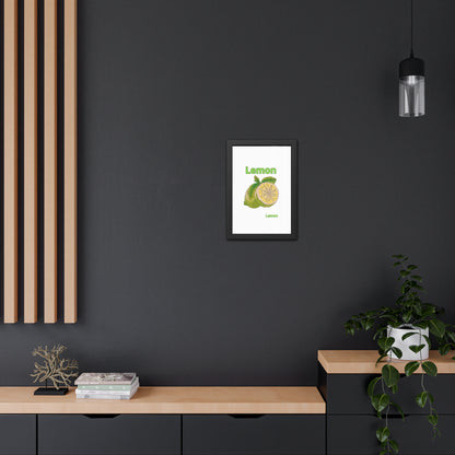 Lemon Framed Poster, Bright Home Decor, Kitchen Art, Gift for Citrus Lovers, Fresh Farmhouse Style