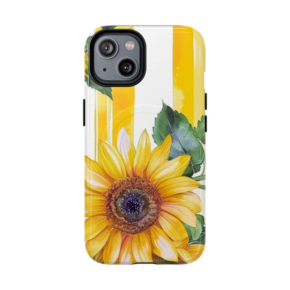 Sunflower Tough Magnetic Phone Case — Bright Floral Protective Cover