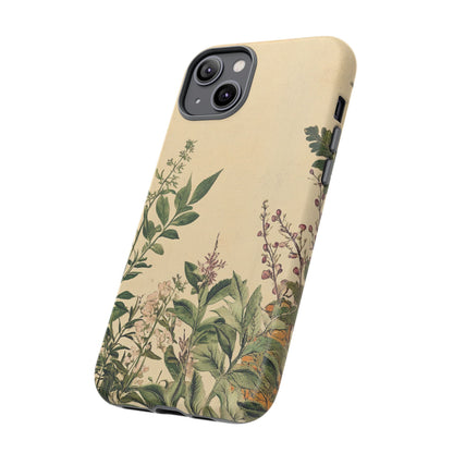 Floral Vintage Tough Case – Botanical Protective Phone Cover,Plants Lovers