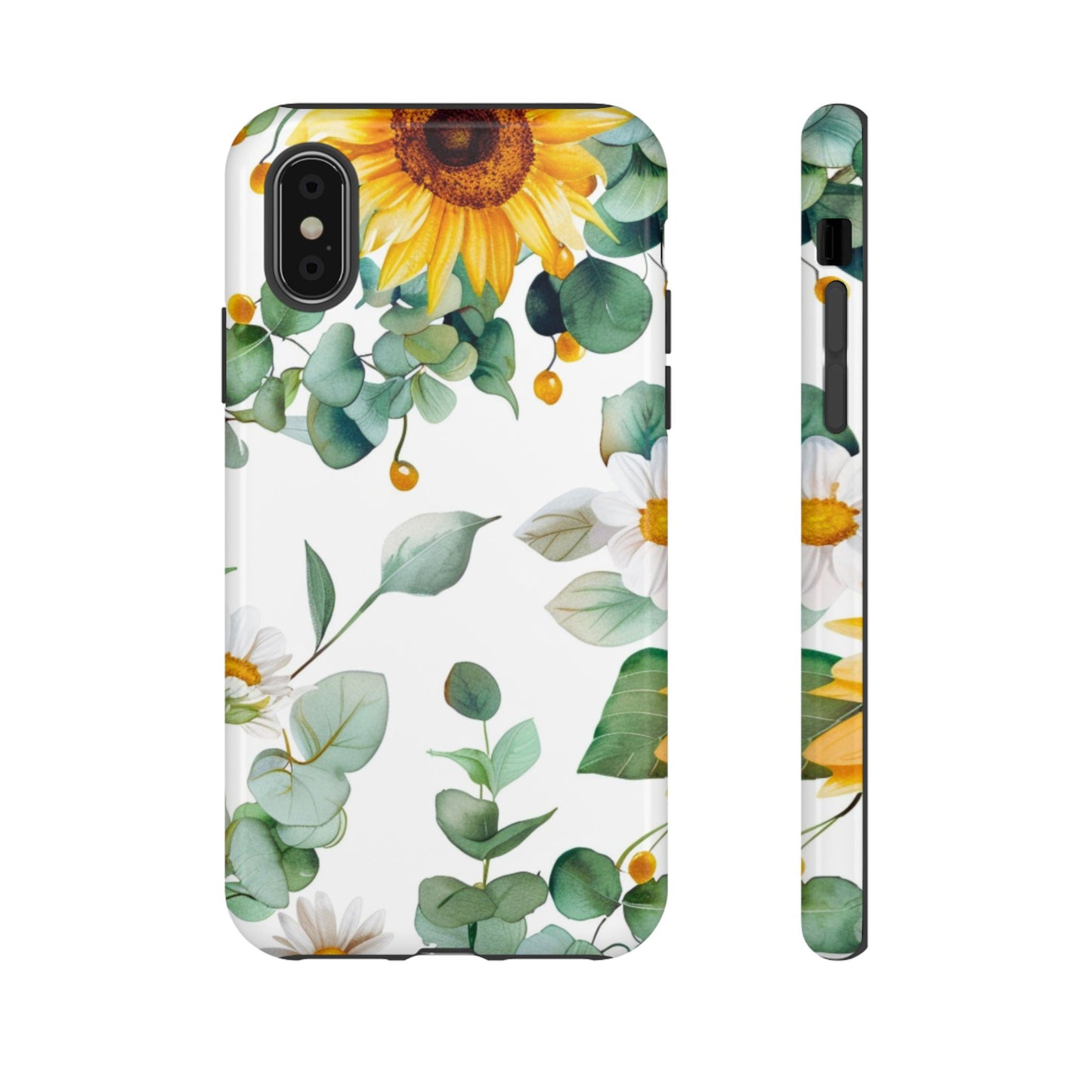 Sunflower & Eucalyptus Tough Phone Case — Protective Floral iPhone Case