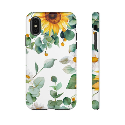 Sunflower & Eucalyptus Tough Phone Case — Protective Floral iPhone Case