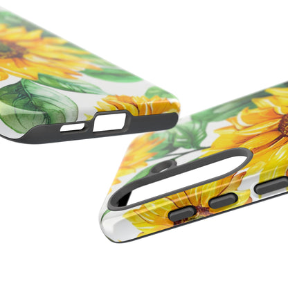 Sunflower Tough Phone Case — Bright Floral Protective Cover