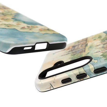 Hard Phone Case — Watercolor Fantasy Map Castle Design