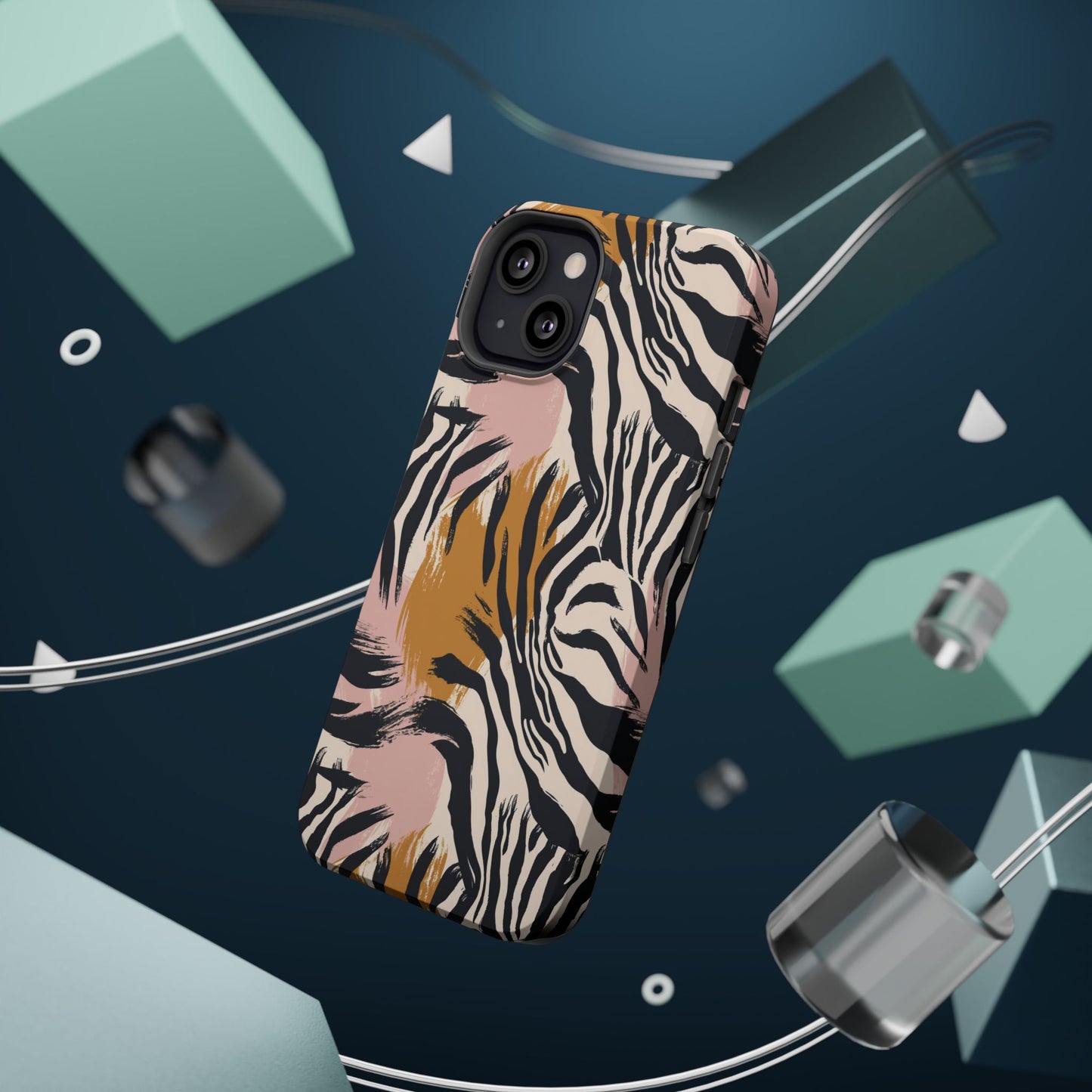 Zebra Brushstroke Magnetic Impact Phone Case,Africa Pattern