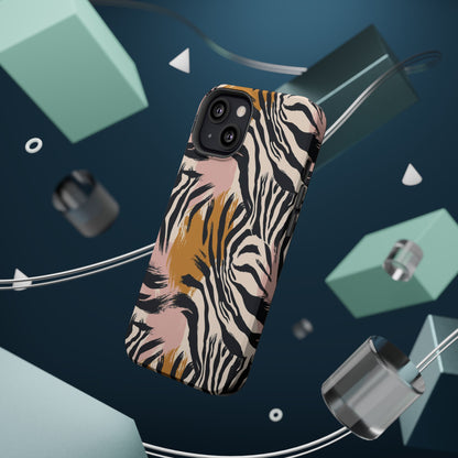 Zebra Brushstroke Magnetic Impact Phone Case,Africa Pattern