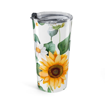 Tumbler Sunflower & Eucalyptus 20oz — Insulated Floral Travel Cup