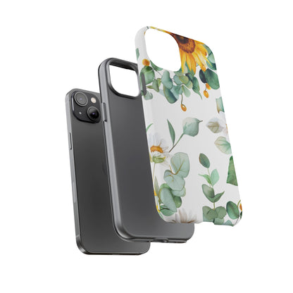 Sunflower & Eucalyptus Tough Phone Case — Protective Floral iPhone Case