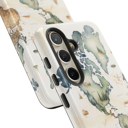 Hard Phone Case — Watercolor Fantasy Map Castle Design