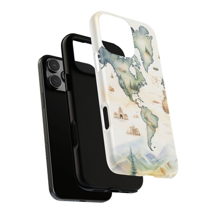 Hard Phone Case — Watercolor Fantasy Map Castle Design