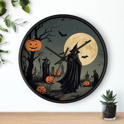 Spooky Halloween Wall Clock, Halloween Decor, Witch Clock, Pumpkin Wall Art, Haunted House Decoration, Fall Home Decor