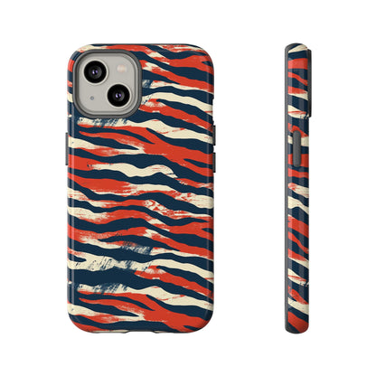 Patriotic Red White Blue Zebra Phone Case,Africa Pattern