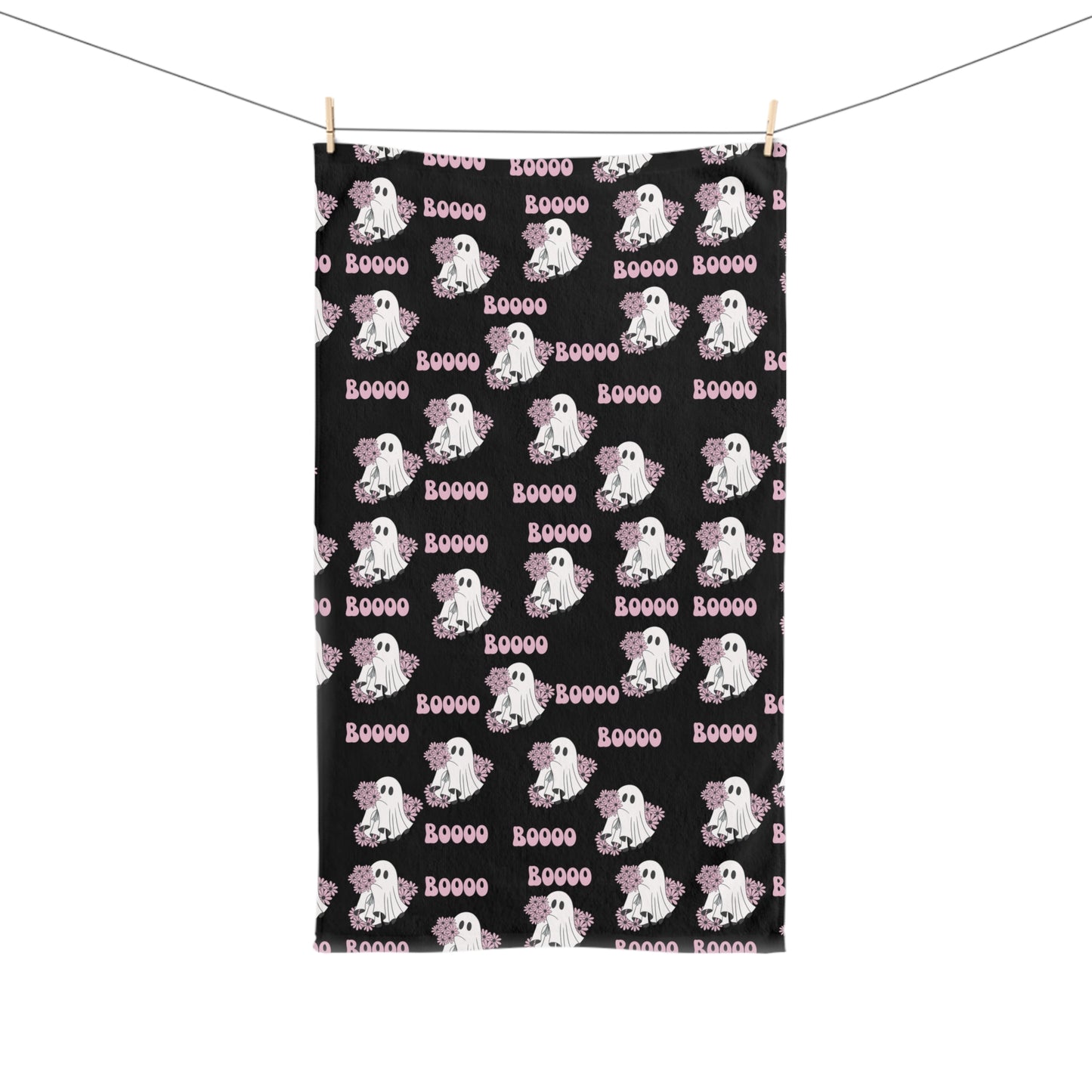 Cute Ghost Hand Towel - Perfect for Halloween Decor, Kitchen, Bath, Gifts, Spooky Vibes, Boo Design