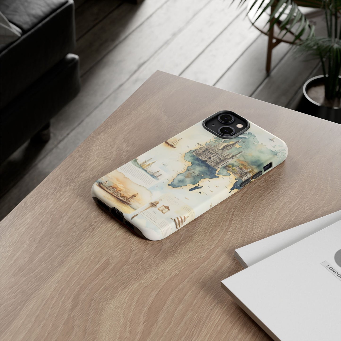 Hard Phone Case — Watercolor Fantasy Map Castle Design