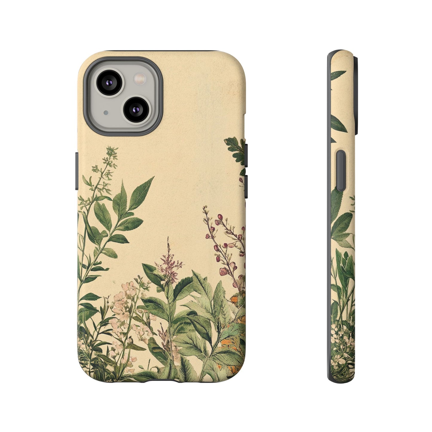 Floral Vintage Tough Case – Botanical Protective Phone Cover,Plants Lovers