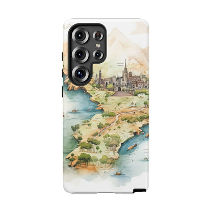 Hard Phone Case — Watercolor Fantasy Map Castle Design