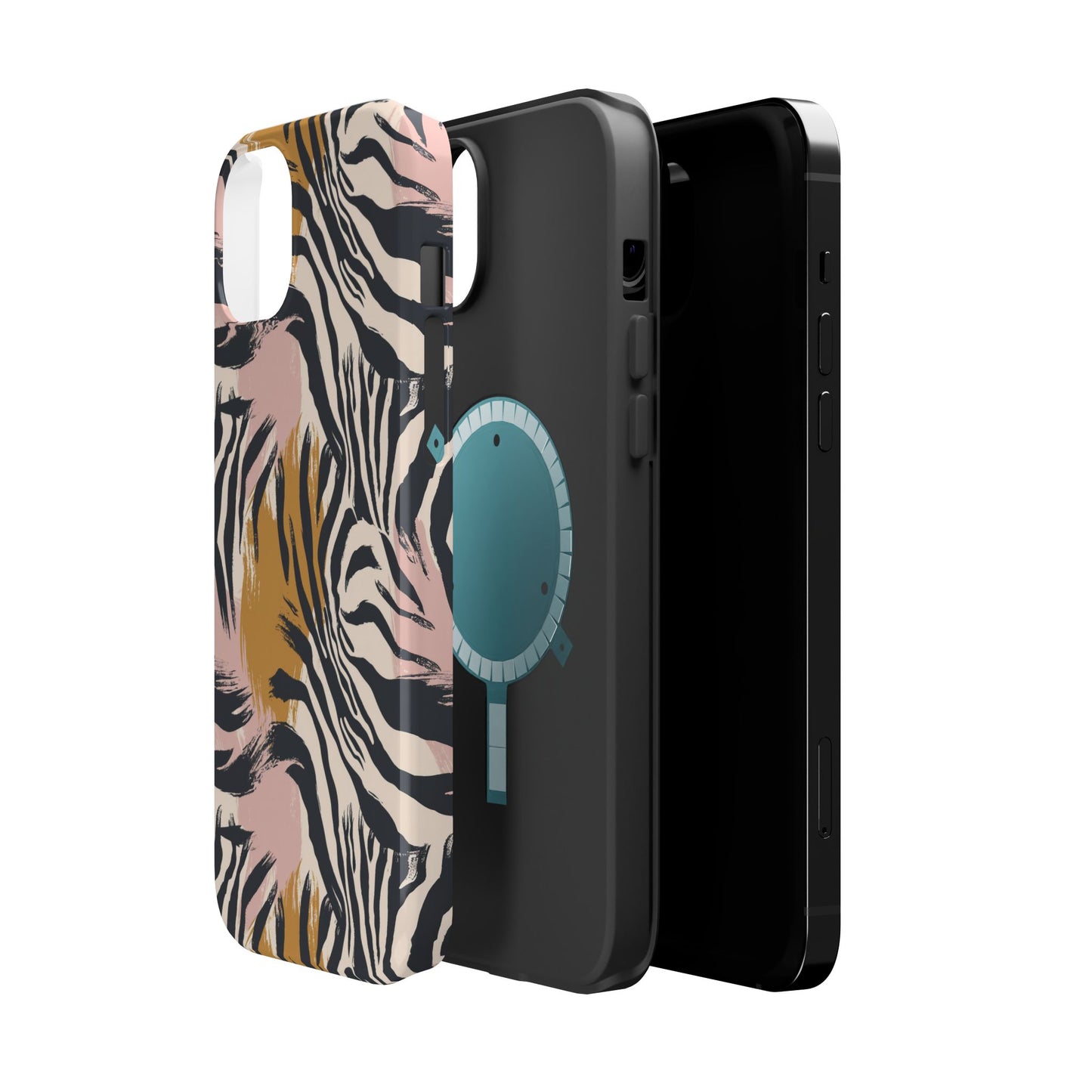 Zebra Brushstroke Magnetic Impact Phone Case,Africa Pattern