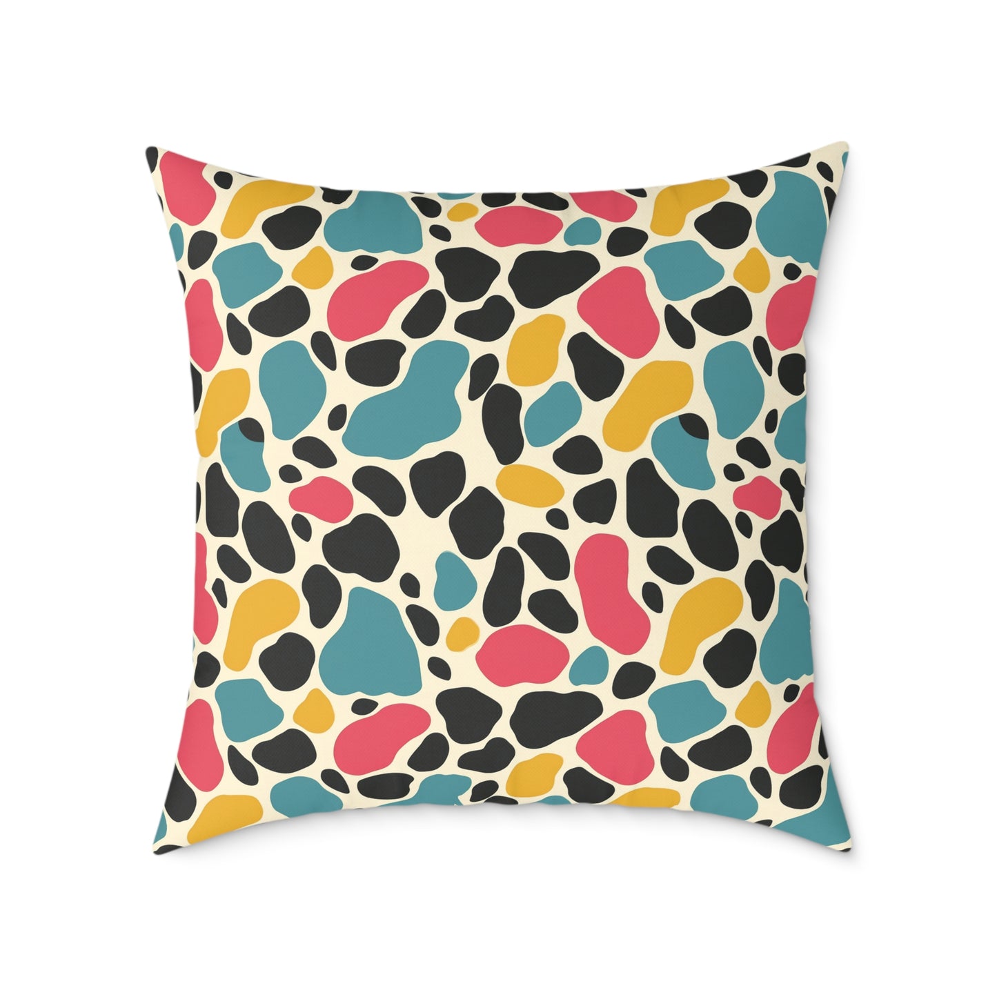 Square Poly Canvas Pillow,Color Pattern