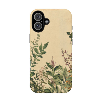 Floral Vintage Tough Case – Botanical Protective Phone Cover,Plants Lovers