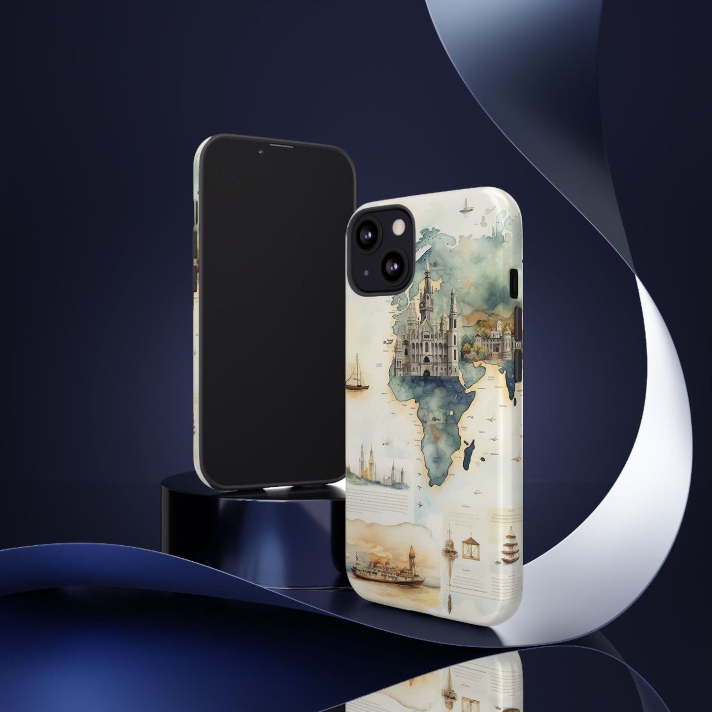 Hard Phone Case — Watercolor Fantasy Map Castle Design