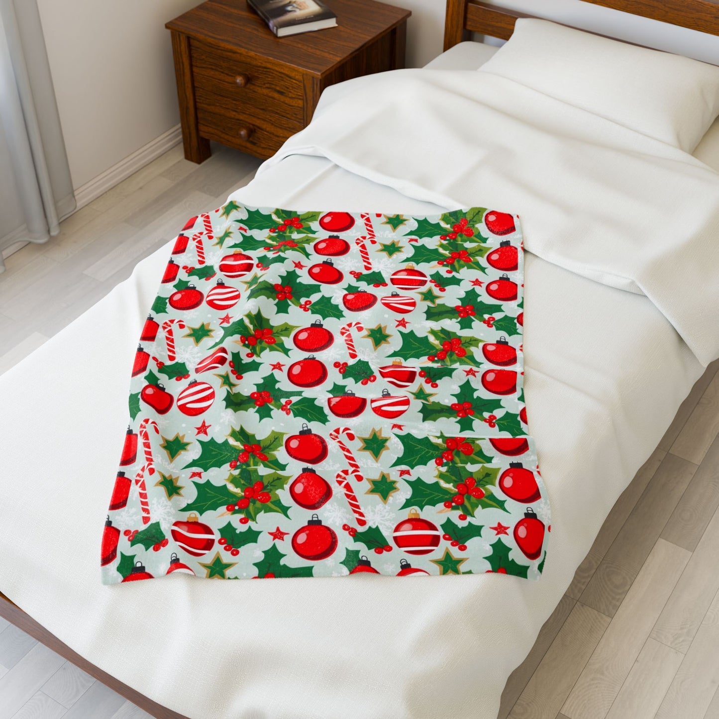 Cozy Christmas Velveteen Plush Blanket | Holiday Decor, Gift for Her, Winter Warmth, Seasonal Home Accent, Soft Throw