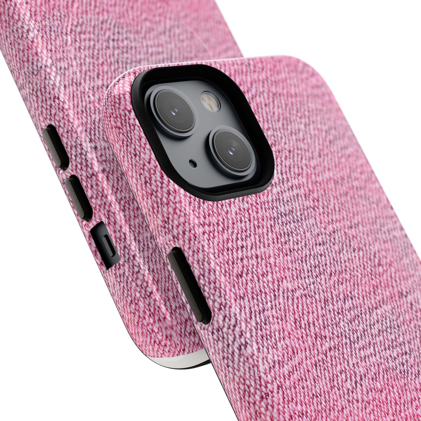 Pink Textured Tough Magnetic Phone Case — Durable Magnetic Snap-On iPhone Cover