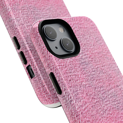 Pink Textured Tough Magnetic Phone Case — Durable Magnetic Snap-On iPhone Cover