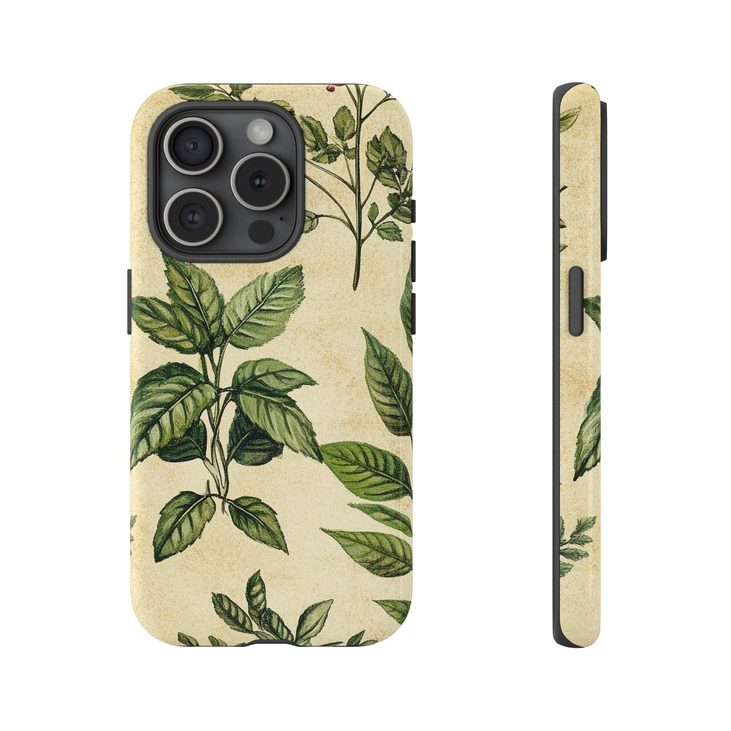 Botanical Leaves Tough Phone Case — Vintage Green Plant Print