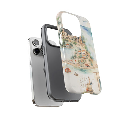 Hard Phone Case — Watercolor Fantasy Map Castle Design