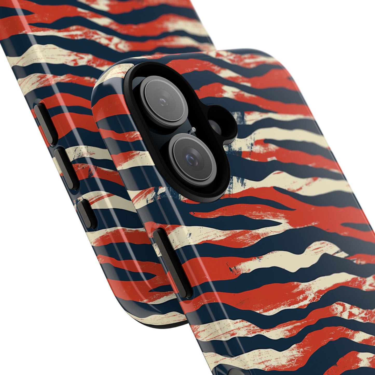 Patriotic Red White Blue Zebra Phone Case,Africa Pattern